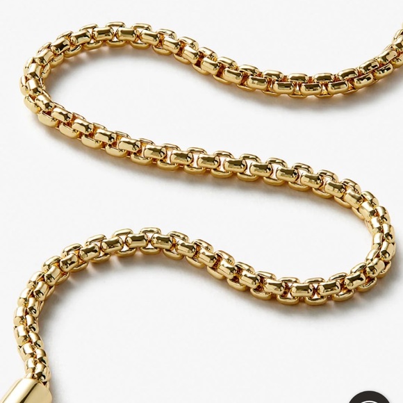 14K gold-plated soft box chain bracelet - Picture 3 of 4